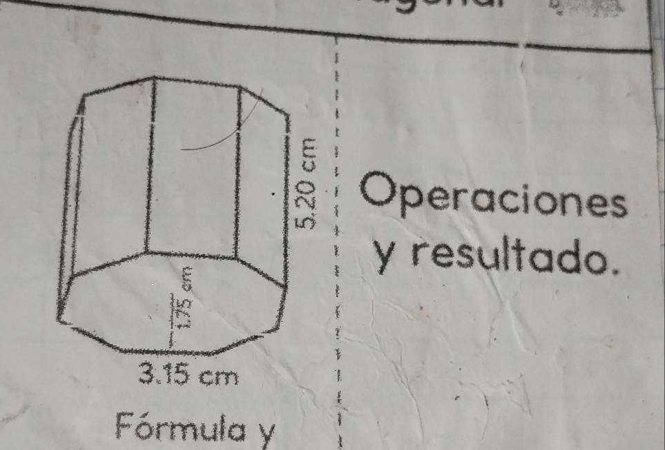 Operaciones 
y resultado. 
Fórmula y