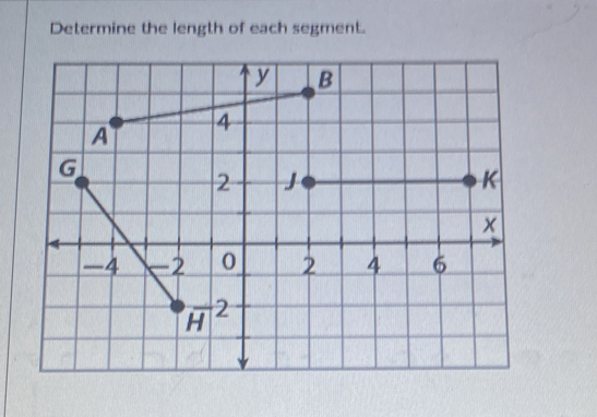 Determine the length of each segment.