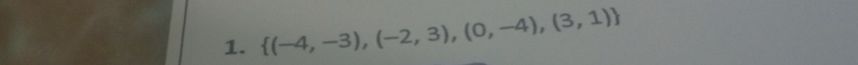  (-4,-3),(-2,3),(0,-4),(3,1)