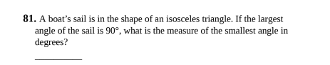 Solved: A boat’s sail is in the shape of an isosceles triangle. If the ...