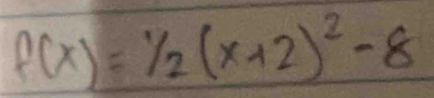 f(x)=1/2(x+2)^2-8