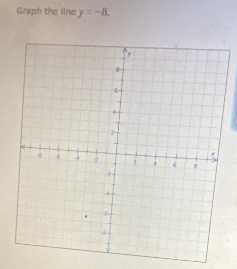 Graph the line y=-8.