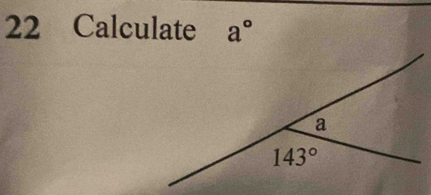 Calculate a°