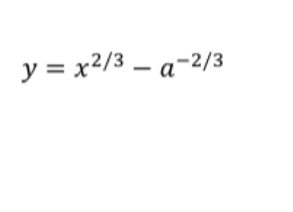 y=x^(2/3)-a^(-2/3)