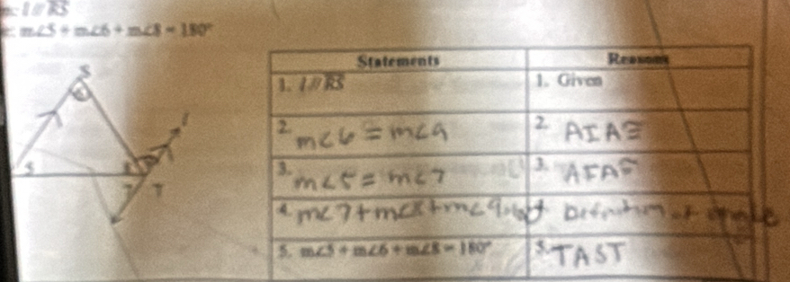 I□ RS
m∠ 5+m∠ 6+m∠ 8=180°
$
5
7