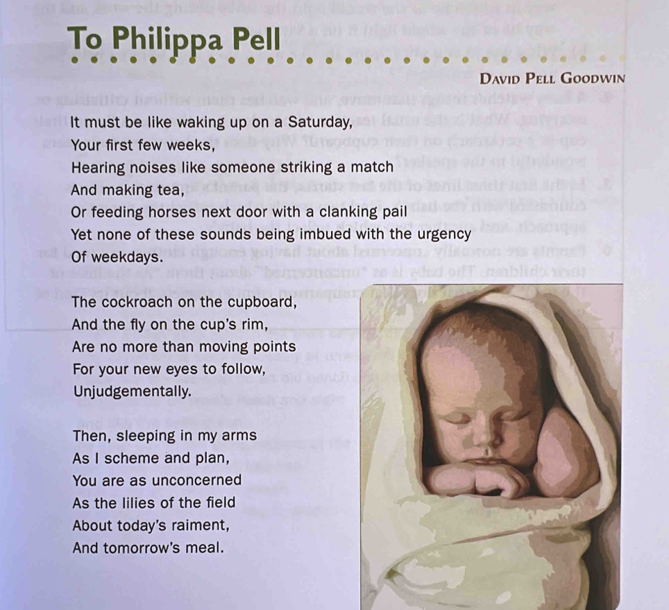 Solved: To Philippa Pell David Pell Goodwin It must be like waking up ...