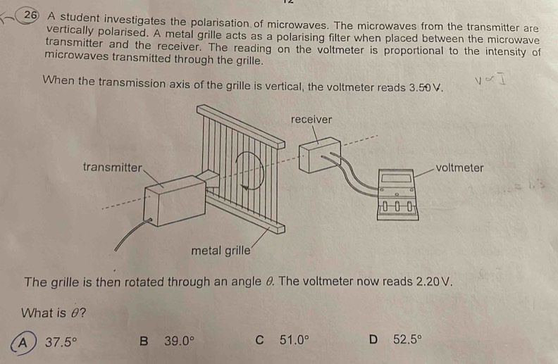 تم الحل:A student investigates the polarisation of microwaves. The ...