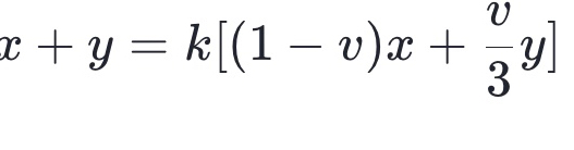 x+y=k[(1-v)x+ v/3 y]