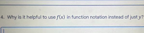 Why is it helpful to use f(x) in function notation instead of just y?