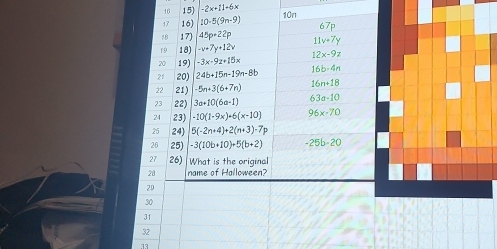 16 15) -2x+11=6x
77