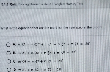 Solved: Proving Theorems about Triangles: Mastery Test What is the ...