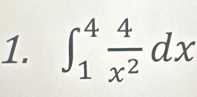 ∈t _1^(4frac 4)x^2dx