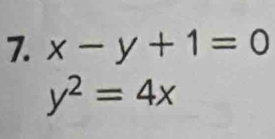 x-y+1=0
y^2=4x