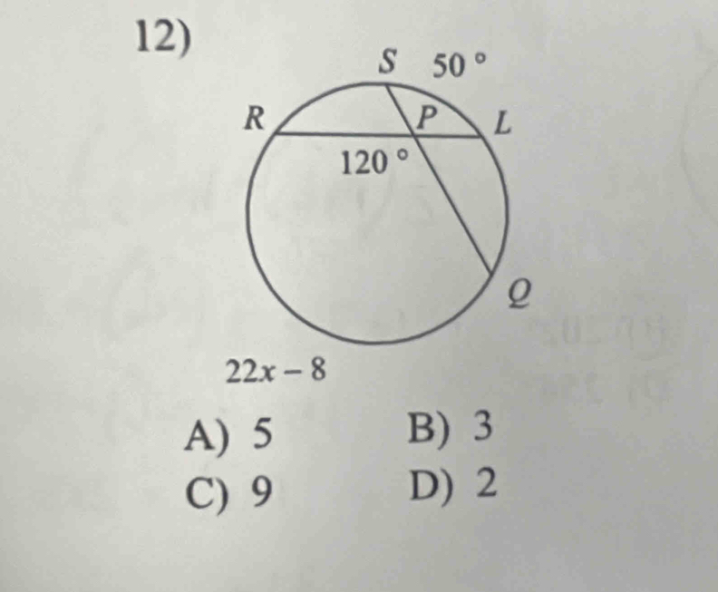 A) 5 B) 3
C) 9 D) 2