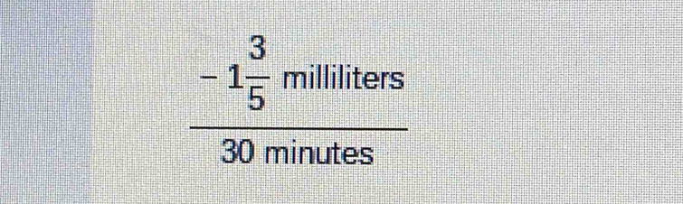 frac -1 3/5 milliters30minutes