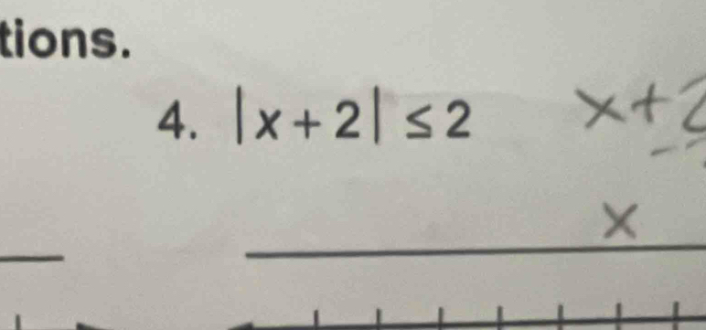 tions. 
4. |x+2|≤ 2
_ 
_
X