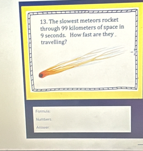 Formula 
Numbers 
Answer