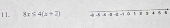 8x≤ 4(x+2)