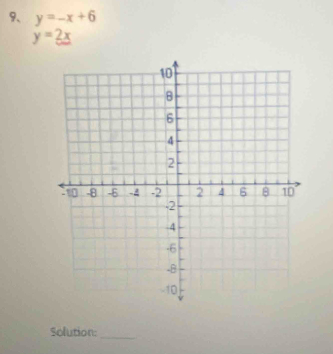 y=-x+6
y=2x
Solution:_