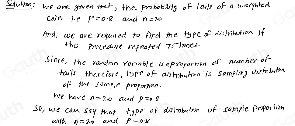 Solved: The probability of tails of a weighted coin is 0.8. The number ...