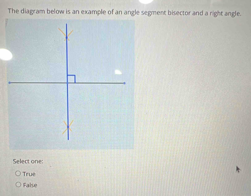Solved: The diagram below is an example of an angle segment bisector ...