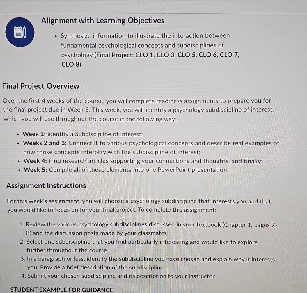 Solved: Alignment with Learning Objectives Synthesize information to ...