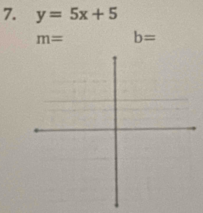 y=5x+5
m=
b=