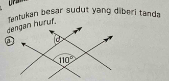 Tentukan besar sudut yang diberi tanda