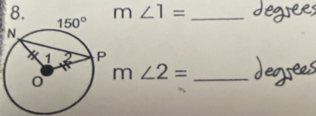 m∠ 1= _
m∠ 2=