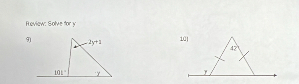 Review: Solve for y
9)