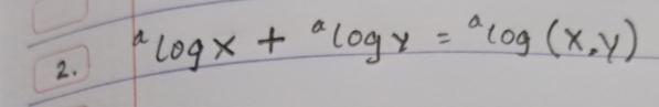 ^alog x+^alog x=^alog (x,y)