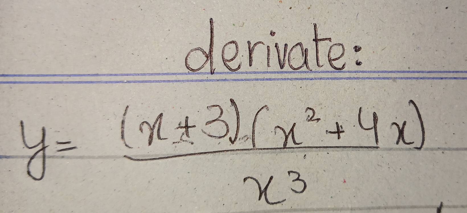 derivate:
y= ((x± 3)(x^2+4x))/x^3 