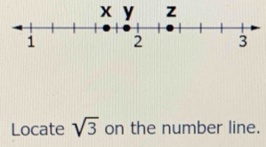 Locate sqrt(3) on the number line.