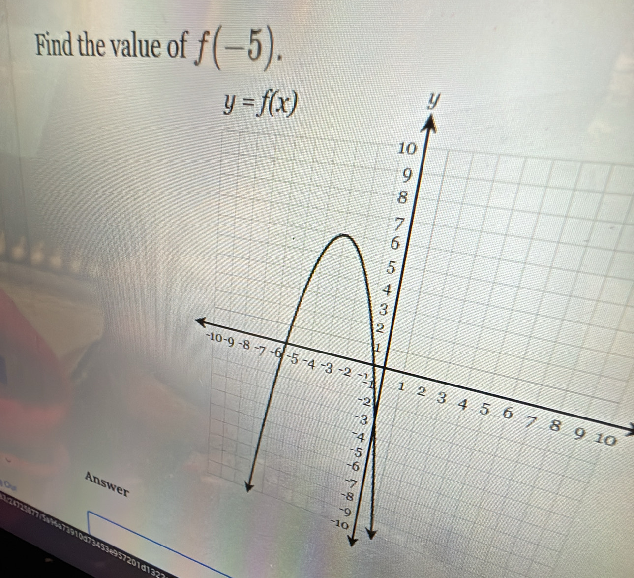 Find the value of f(-5).
0
Answer
Je957201d132