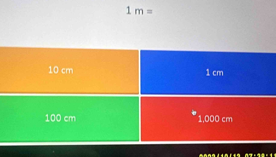 1m=
10 cm 1 cm
100 cm 1,000 cm
67· 20· 1