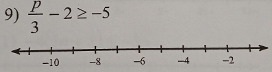  p/3 -2≥ -5