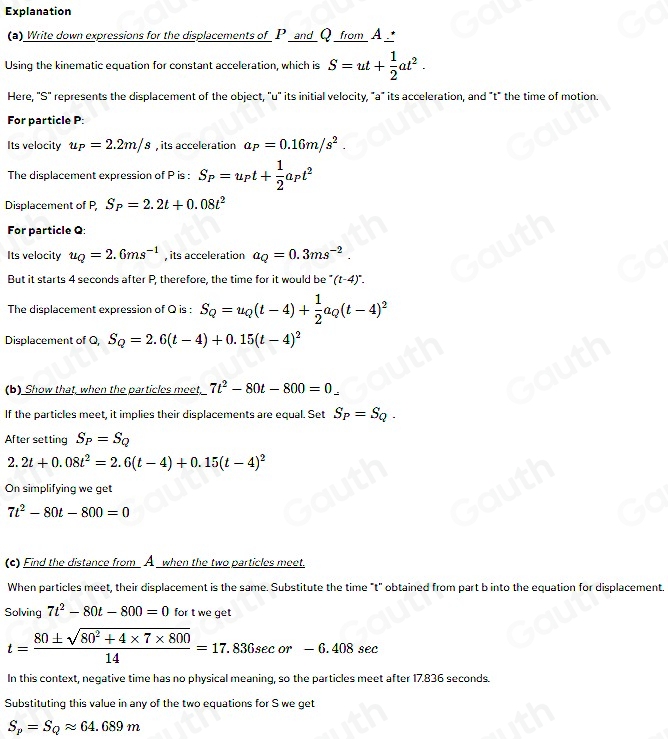 Solved: A particle P passes through point A with velocity 2.2ms^(-1 ...