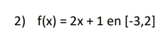 f(x)=2x+1 en [-3,2]