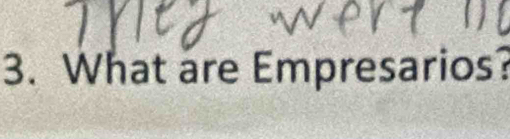 What are Empresarios?