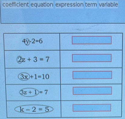 coefficient equation expression term variable