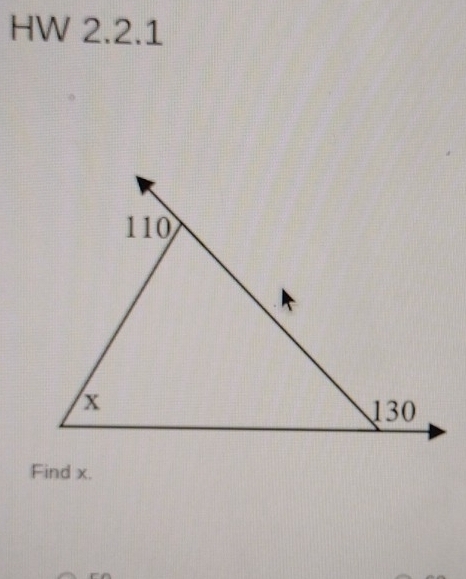 HW 2.2.1 
Find x.