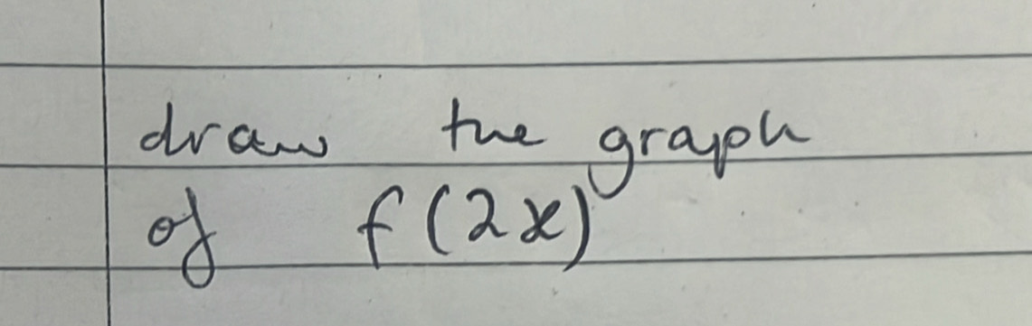 draw the grapph 
of
f(2x)