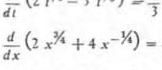 overline dt(27 -frac 3
 d/dx (2x^(^3/_4)+4x^(-^1/_4))=