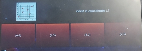 What is coordinate L?
(6,6) (2,5) (5,2) (2,3)