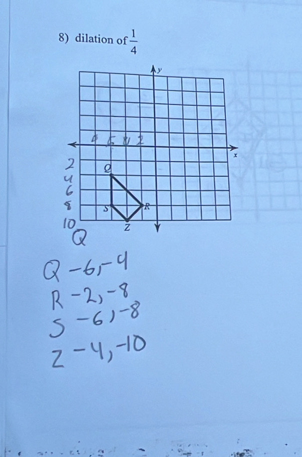 dilation of  1/4 