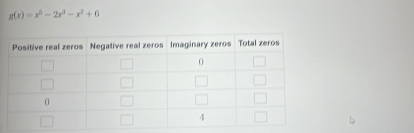 g(x)=x^5-2x^3-x^2+6