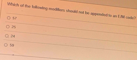Solved: Which of the following modifiers should not be appended to an E ...