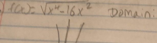 f(x)=sqrt(x^4-16x^2) Domain: 
Hl