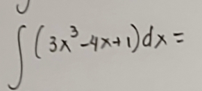 ∈t (3x^3-4x+1)dx=