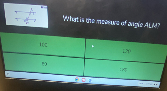 What is the measure of angle ALM?